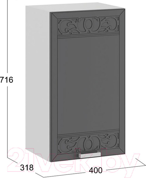 Изображение товара Шкаф навесной для кухни ТриЯ Долорес 1В4 (белый/титан)