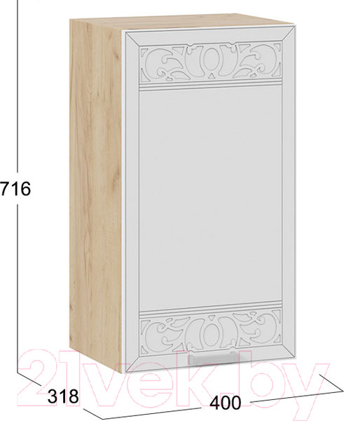 Изображение товара Шкаф навесной для кухни ТриЯ Долорес 1В4 (дуб крафт золотой/сноу)