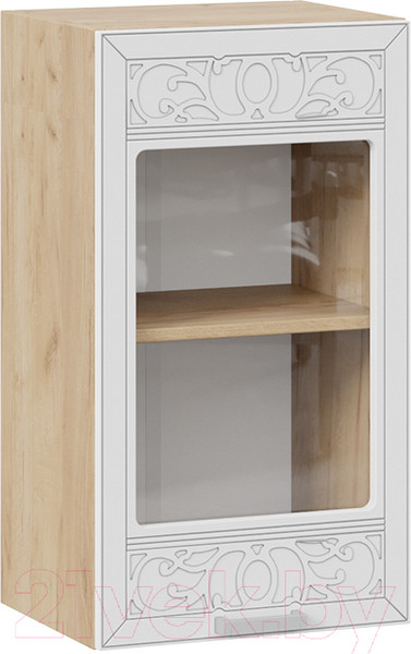 Изображение товара Шкаф навесной для кухни ТриЯ Долорес 1В4С (дуб крафт золотой/сноу)