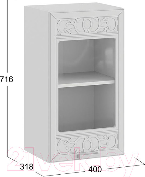 Изображение товара Шкаф навесной для кухни ТриЯ Долорес 1В4С (белый/сноу)