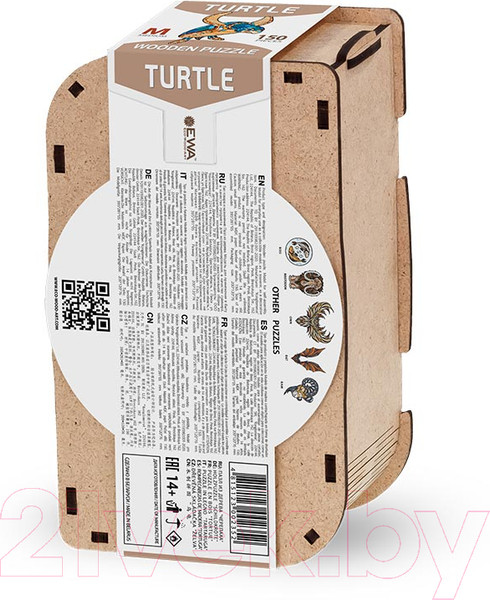 Изображение товара Пазл EWA Черепаха (M, деревянная упаковка)