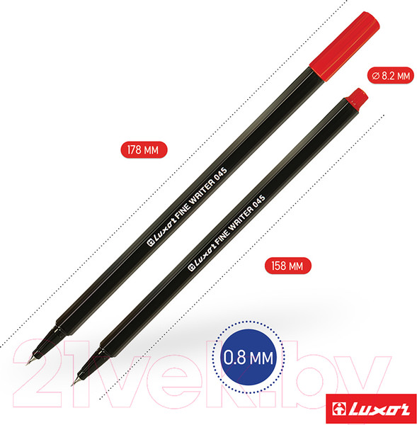 Изображение товара Набор лайнеров Luxor Fine Writer 045 / 15300/10WT (10цв)
