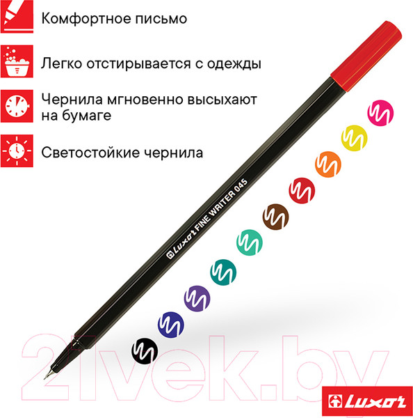 Изображение товара Набор лайнеров Luxor Fine Writer 045 / 15300/10WT (10цв)