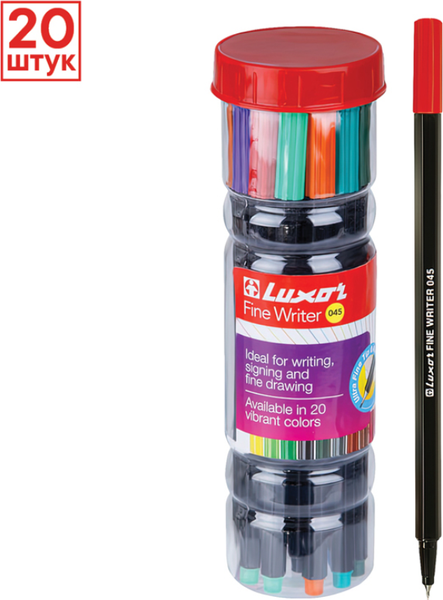Изображение товара Набор лайнеров Luxor Writer 045 / 15300/20JAR (20цв)