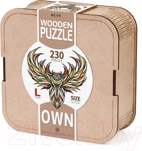 Изображение товара Пазл EWA Сова (L, деревянная упаковка)