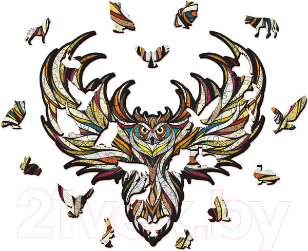 Изображение товара Пазл EWA Сова (M, деревянная упаковка)