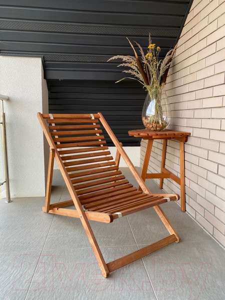 Изображение товара Кресло-шезлонг складное Dyatel с сиденьем из дерева (сосна)