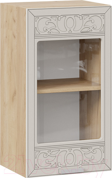 Изображение товара Шкаф навесной для кухни ТриЯ Долорес 1В4С (дуб крафт золотой/крем)