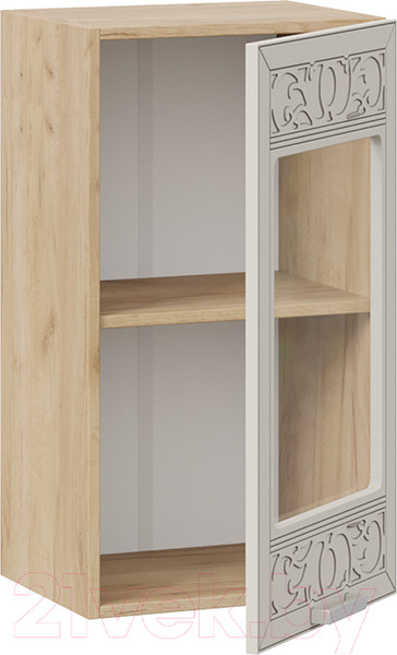 Изображение товара Шкаф навесной для кухни ТриЯ Долорес 1В4С (дуб крафт золотой/крем)
