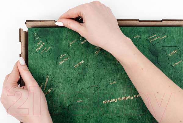 Изображение товара Декор настенный Woodary Карта мира на английском языке L / 3190