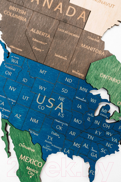 Изображение товара Декор настенный Woodary Карта мира на английском языке XL / 3191