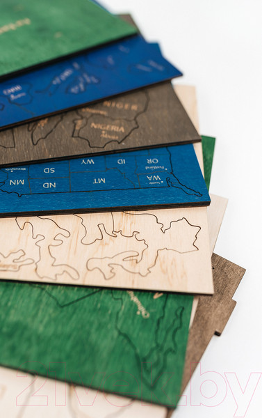 Изображение товара Декор настенный Woodary Карта мира на английском языке XXL / 3192