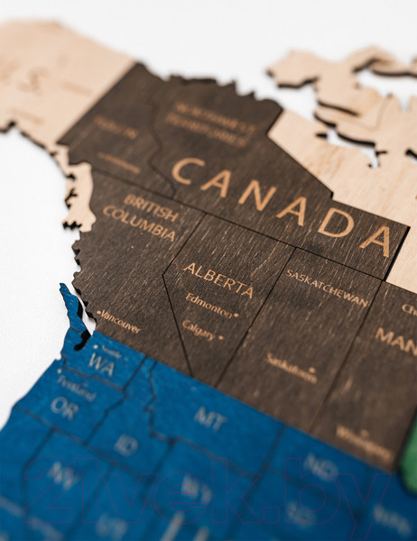 Изображение товара Декор настенный Woodary Карта мира на английском языке XXL / 3192