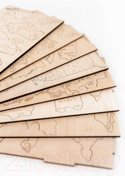 Изображение товара Декор настенный Woodary Карта мира на английском языке XXL / 3198