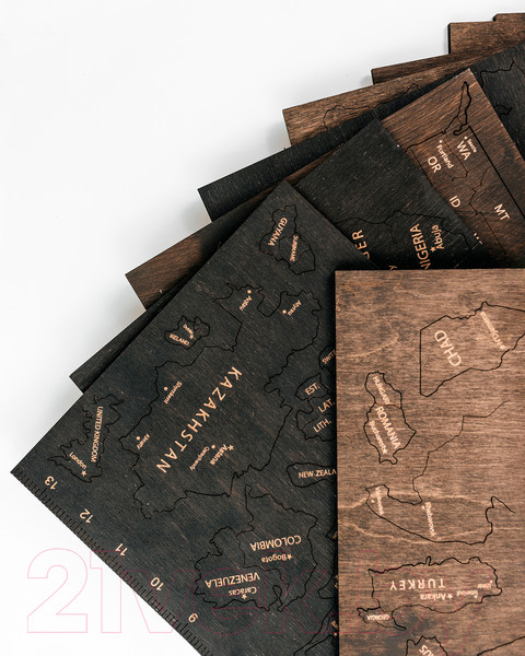 Изображение товара Декор настенный Woodary Карта мира на английском языке XL / 3200