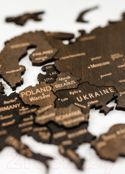 Изображение товара Декор настенный Woodary Карта мира на английском языке XL / 3200