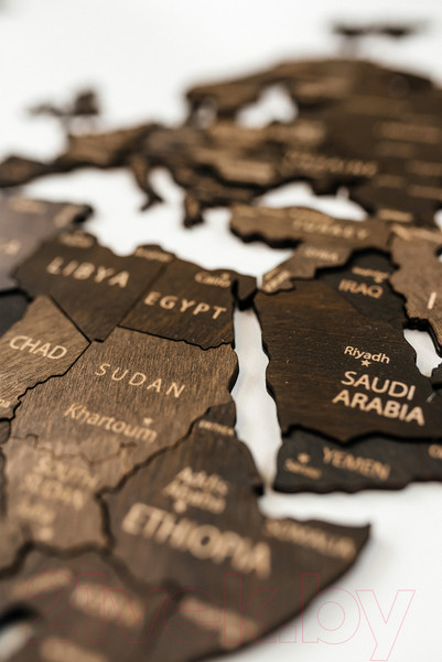 Изображение товара Декор настенный Woodary Карта мира на английском языке XL / 3200