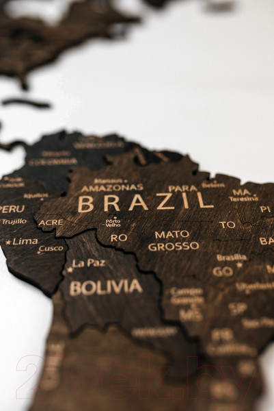 Изображение товара Декор настенный Woodary Карта мира на английском языке XL / 3200