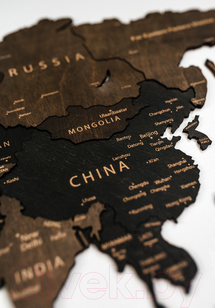 Изображение товара Декор настенный Woodary Карта мира на английском языке XL / 3200