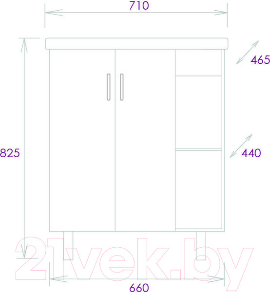 Изображение товара Тумба под умывальник Onika Тимбер 70.10 (107056)