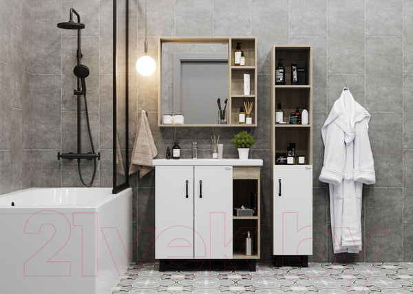 Изображение товара Шкаф с зеркалом для ванной Onika Тимбер 70.00 (207045)