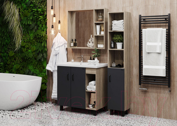 Изображение товара Шкаф с зеркалом для ванной Onika Тимбер 70.00 (207045)