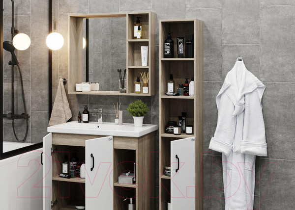 Изображение товара Шкаф с зеркалом для ванной Onika Тимбер 70.00 (207045)