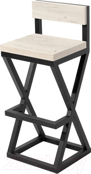 Изображение товара Стул барный Millwood Вена 2 Л полубарный (дуб белый Craft/металл черный)