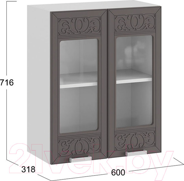 Изображение товара Шкаф навесной для кухни ТриЯ Долорес 1В6С (белый/муссон)