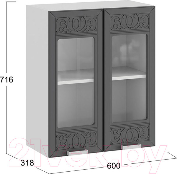 Изображение товара Шкаф навесной для кухни ТриЯ Долорес 1В6С (белый/титан)