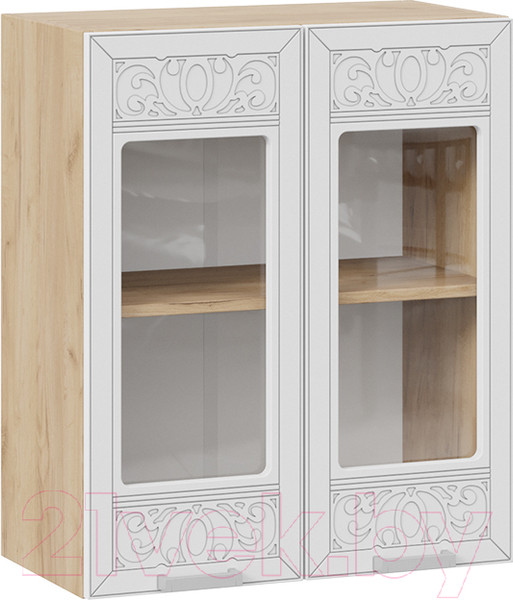 Изображение товара Шкаф навесной для кухни ТриЯ Долорес 1В6С (дуб крафт золотой/сноу)
