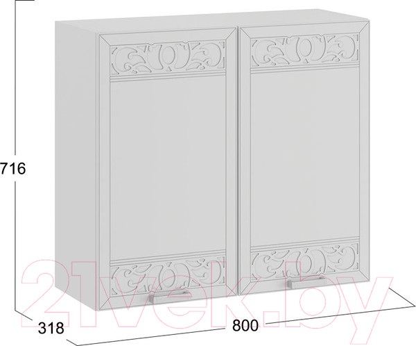 Изображение товара Шкаф навесной для кухни ТриЯ Долорес 1В8 (белый/сноу)