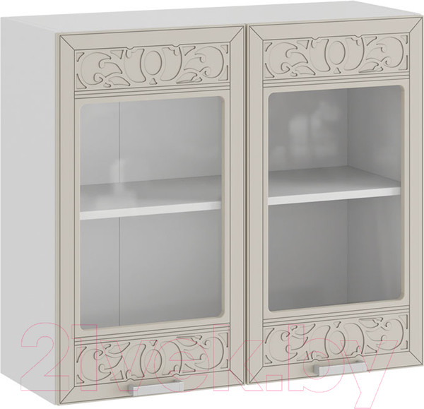 Изображение товара Шкаф навесной для кухни ТриЯ Долорес 1В8С (белый/крем)