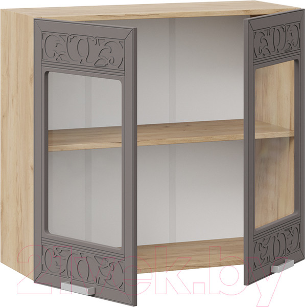 Изображение товара Шкаф навесной для кухни ТриЯ Долорес 1В8С (дуб крафт золотой/муссон)