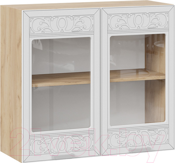 Изображение товара Шкаф навесной для кухни ТриЯ Долорес 1В8С (дуб крафт золотой/сноу)