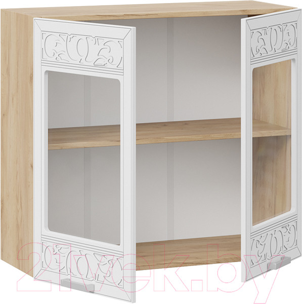 Изображение товара Шкаф навесной для кухни ТриЯ Долорес 1В8С (дуб крафт золотой/сноу)