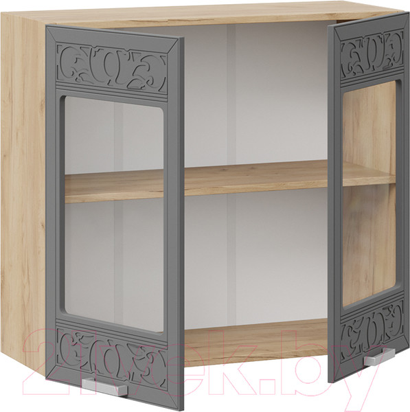 Изображение товара Шкаф навесной для кухни ТриЯ Долорес 1В8С (дуб крафт золотой/титан)