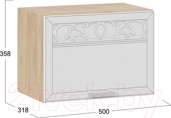 Изображение товара Шкаф под вытяжку ТриЯ Долорес 1В5Г (дуб крафт золотой/сноу)