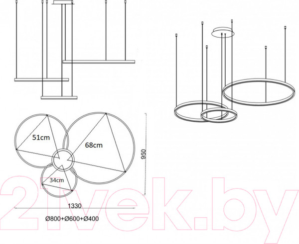 Изображение товара Потолочный светильник Kinklight Тор 08223.33P (матовое золото)
