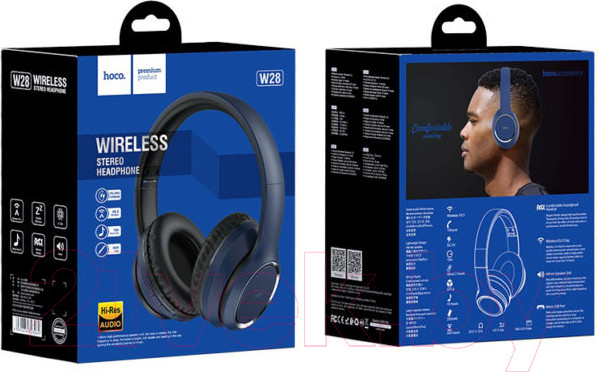 Изображение товара Беспроводные наушники Hoco W28  (синий)