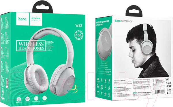 Изображение товара Беспроводные наушники Hoco W33 (серый)