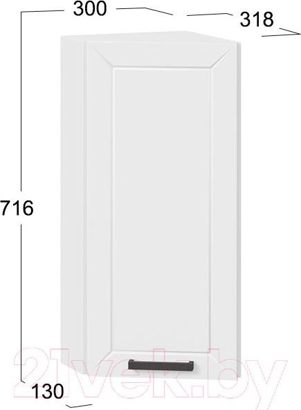 Изображение товара Шкаф навесной для кухни ТриЯ Лорас 1В3Т (белый/холст белый)