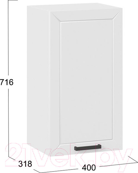 Изображение товара Шкаф навесной для кухни ТриЯ Лорас 1В4 (белый/холст белый)