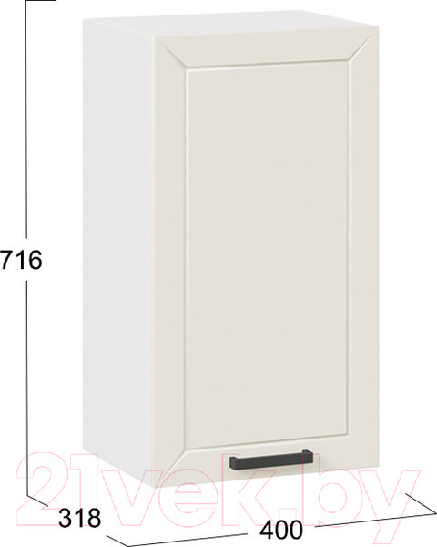 Изображение товара Шкаф навесной для кухни ТриЯ Лорас 1В4 (белый/холст брюле)