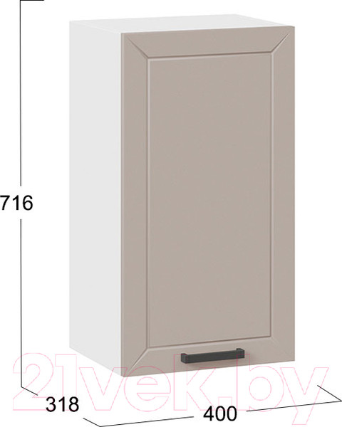 Изображение товара Шкаф навесной для кухни ТриЯ Лорас 1В4 (белый/холст латте)