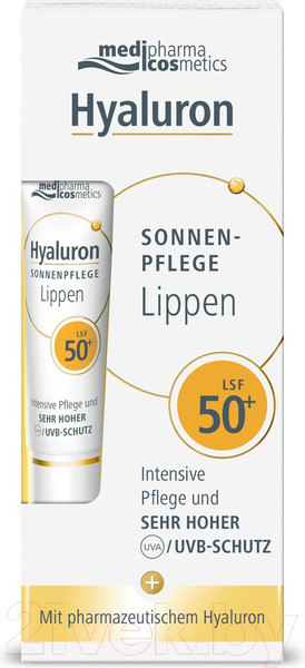 Изображение товара Бальзам для губ Medipharma Cosmetics Hyaluron Солнцезащитный LSF 50+ (7мл)