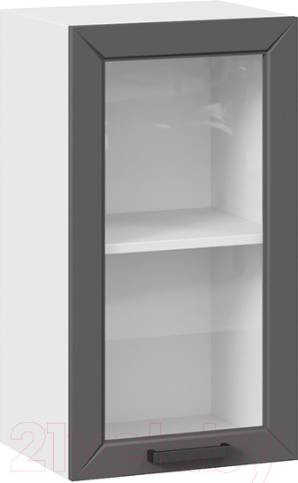 Изображение товара Шкаф навесной для кухни ТриЯ Лорас 1В4С (белый/холст вулкан)