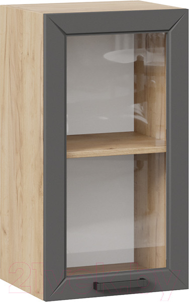 Изображение товара Шкаф навесной для кухни ТриЯ Лорас 1В4С (дуб крафт золотой/холст вулкан)