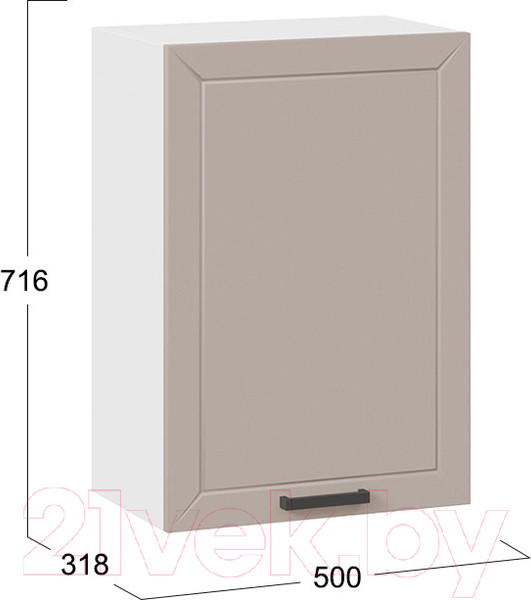 Изображение товара Шкаф навесной для кухни ТриЯ Лорас 1В5 (белый/холст латте)