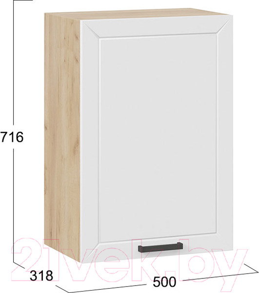 Изображение товара Шкаф навесной для кухни ТриЯ Лорас 1В5 (дуб крафт золотой/холст белый)